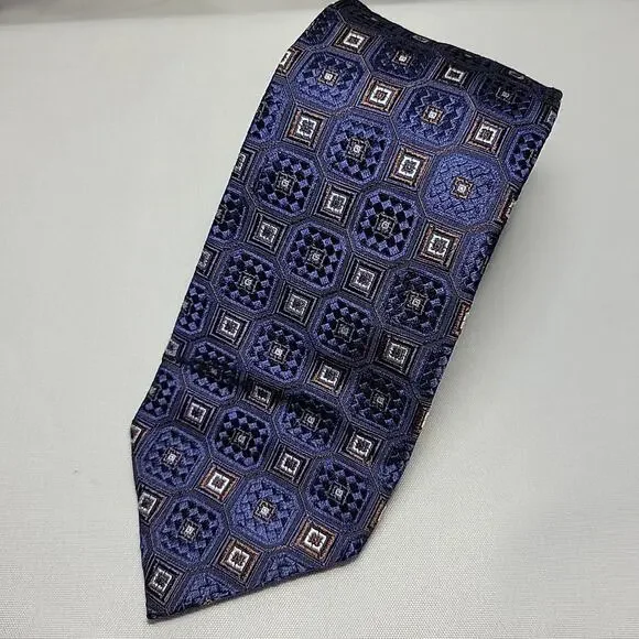 CANALI Men's 100% Silk Classic Necktie ITALY Designer Brown Timeless Fashion Tie - Picture 2 of 5